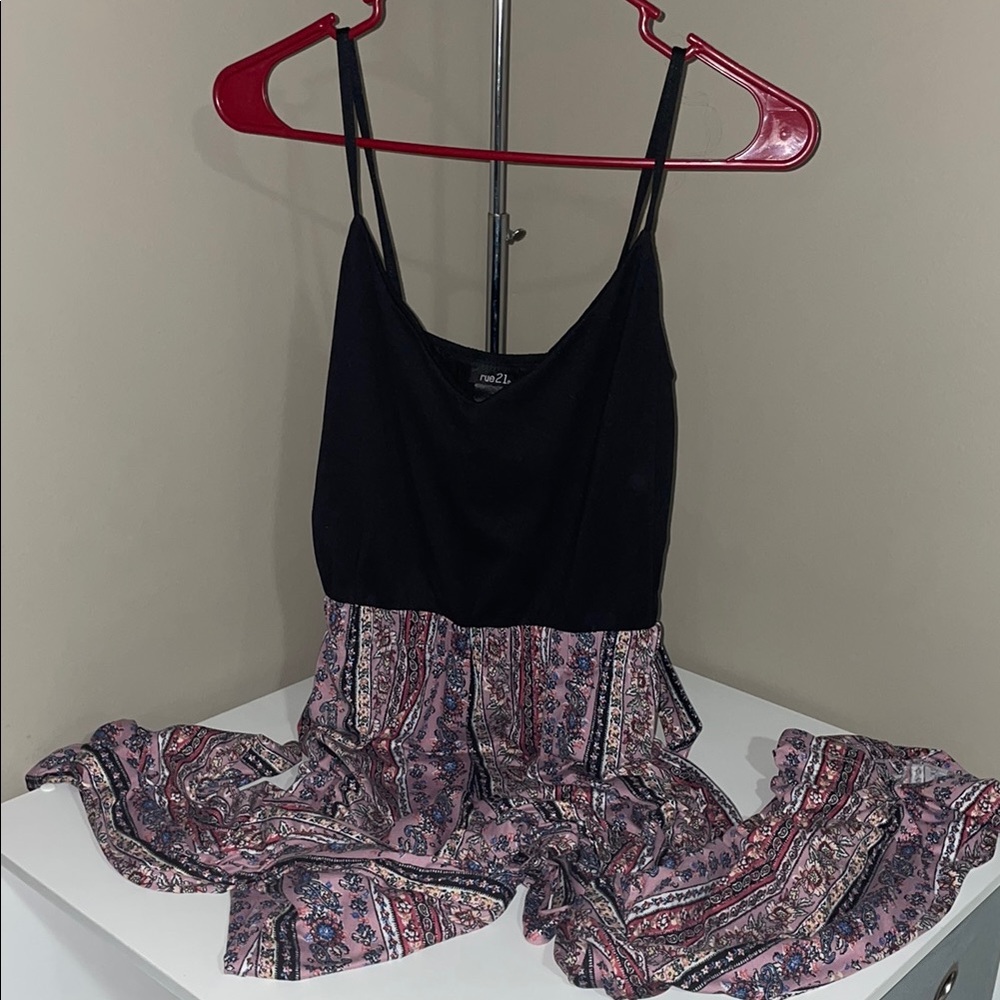 Free People Black and Pink Boho Dress